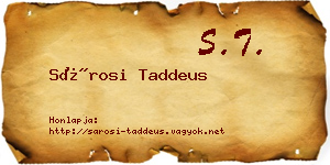 Sárosi Taddeus névjegykártya